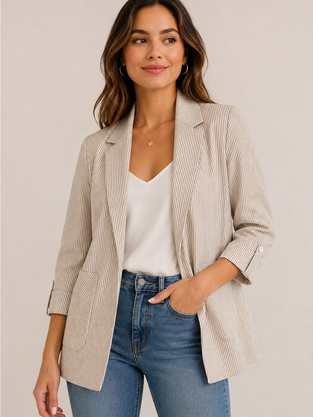 ✨ Kasper Pinstripe Blazer – Size Medium – Like New ✨